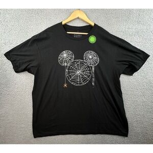 Disney Mickey Mouse Glow in the Dark Halloween T-Shirt Adult 2XL Black NWT